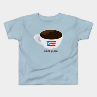 Boricua Cafe Puya Puerto Rican Coffee Dark Latino Food Kids T-Shirt